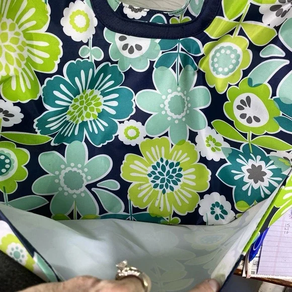 Thirty‎ One Thermal Tote Floral Lunch picnic Bag Cooler Blue/Green Sz.15x21x10" - Picture 11 of 11